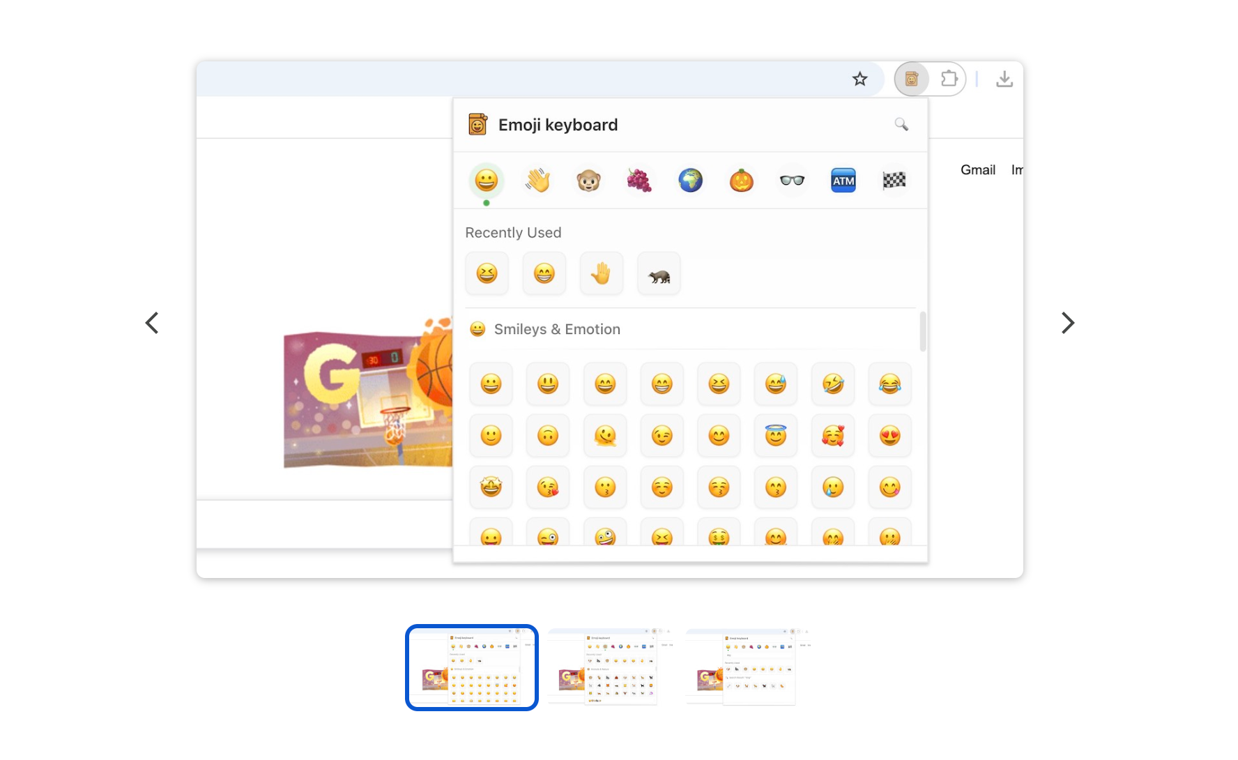 Emoji Keyboard Chrome Extension